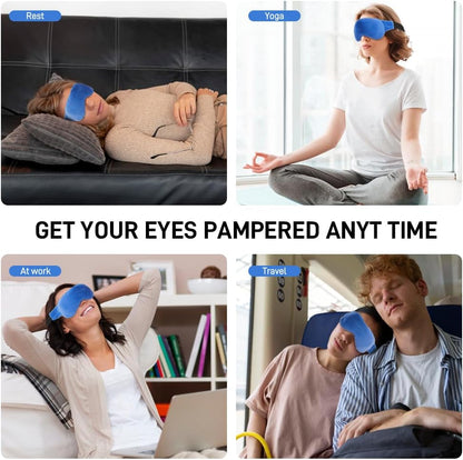 Eye Pillow for Yoga, Relaxation, Sleeping, Microwavable Weighted Eye Mask Heated for Meditation, Dry Eyes, Moist Heat Hot & Cold Eye Compress with Flaxseeds Therapy (Pink)