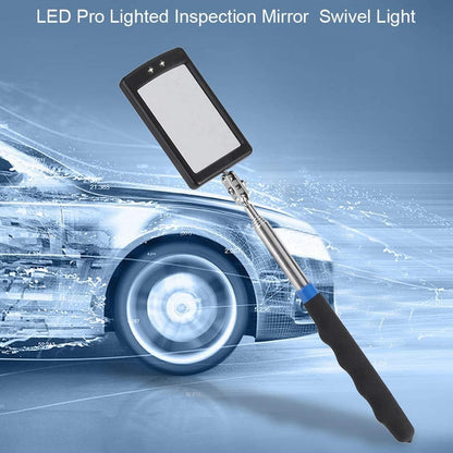 Vehicle Inspection Mirror, Telescoping Inspection Mirror, Flexible Car LED Lighted 360 Degree Swivel Extend Tool Inspectors Machinist for Vehicle Auto Mechanic