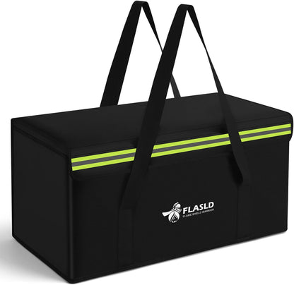 FLASLD Large Fireproof Document Bags, 24x12x12” Waterproof Storage Firesafe Bag, Fireproof Folder Safe Box for Cash, Valuables & Passport, Silicone Coating & Zipper Closure