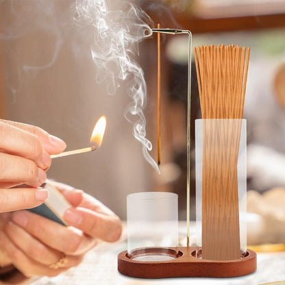 2 in 1 Glass Incense Holder, Incense Sticks Burner Holder with Storage