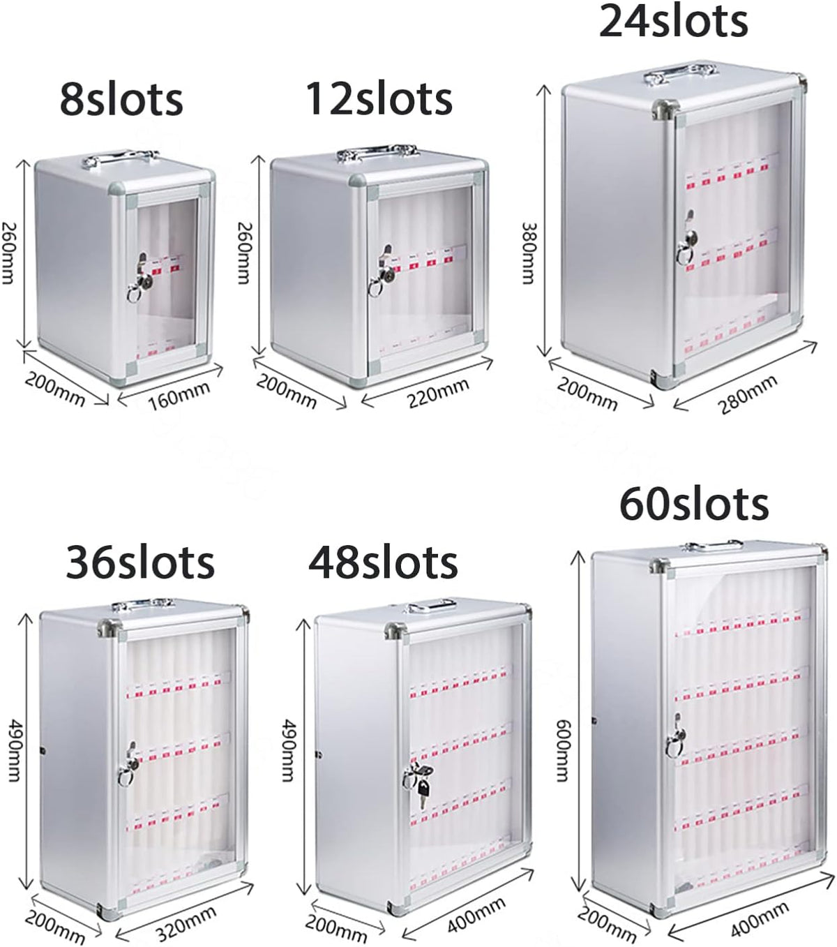 Cell Phone Charging Stations Phone Storage Cabinet Cell Phone Safe Deposit Box 24,36, 48, 60 Position Cell Phone Storage Box Cell Phone Locker Kitchen Furniture(12slots)