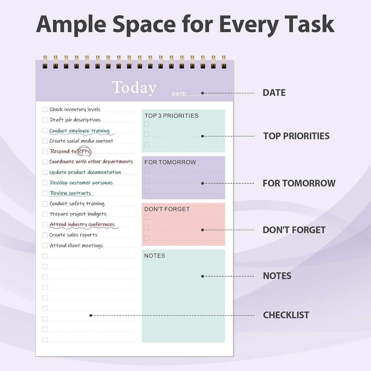 Weekly To Do List Notepad, Undated Planner with 52 Sheets (8.5''x11'') | Desk Accessories and Supplies, Women & Man, Home School & Work