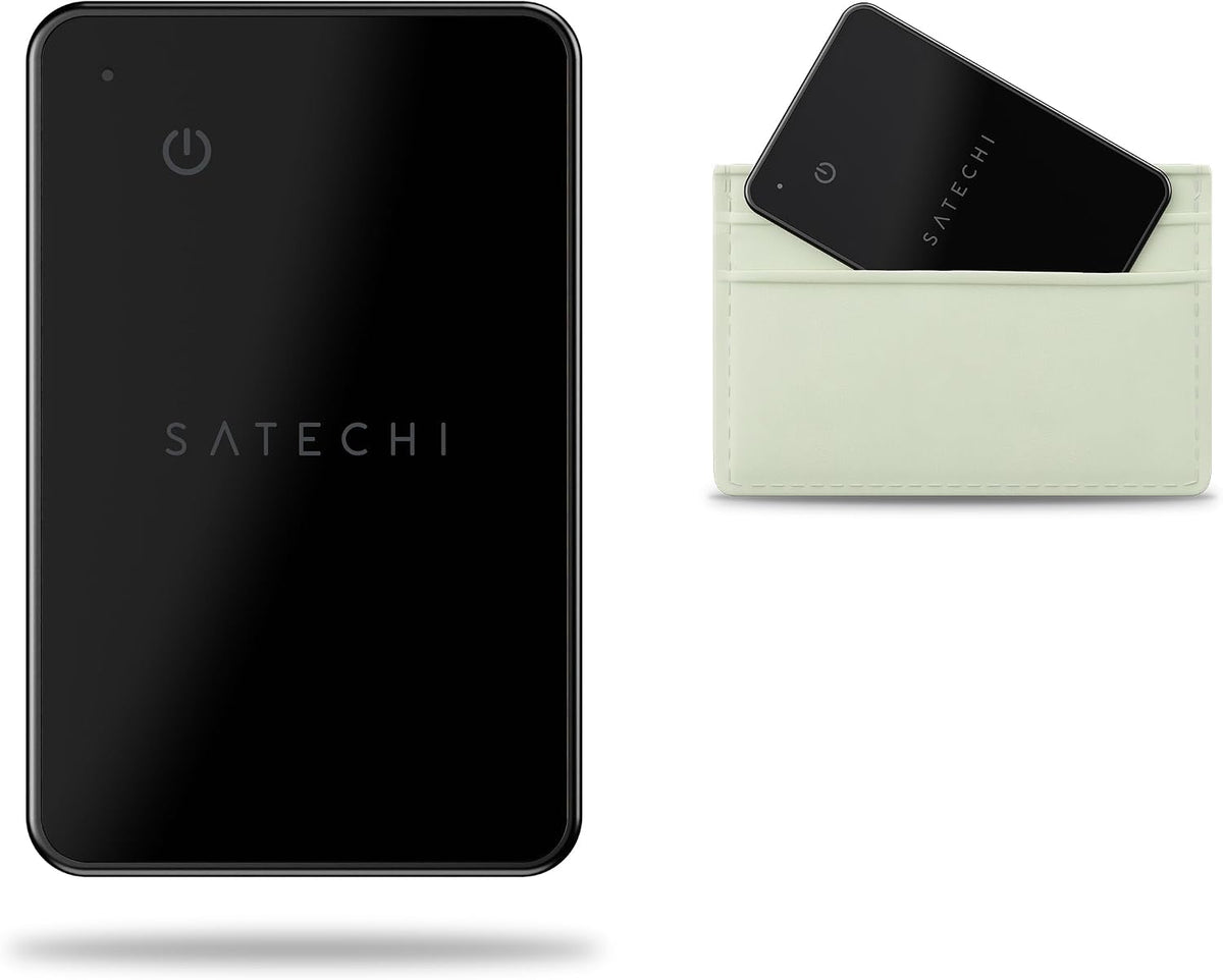 Satechi FindAll Wallet Card, Find My Compatible, Wireless Charging, Black