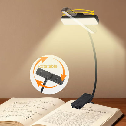 VAVOFO 24 LEDs Rotatable Book Light, Rechargeable Clip Reading Lamp