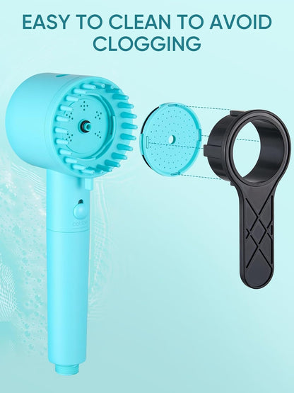 Cobbe Filtered Shower Head with Handheld, 4+1 Spray Mode Showerhead with Filters, Built-in Power Wash for Hard Water - Remove Chlorine - Reduces Dry Itchy Skin, Luxury Gray