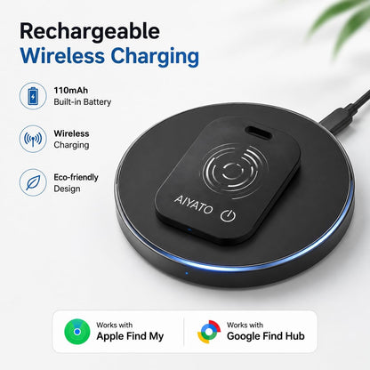 Mini Card Smart Finder, Wallet Tracker Card with Wireless Rechargeable Battery, Works with Apple Find My and Google Find Hub, Bluetooth Item Locator for Wallet, Purse, Keys, Luggage, iPhone & Android