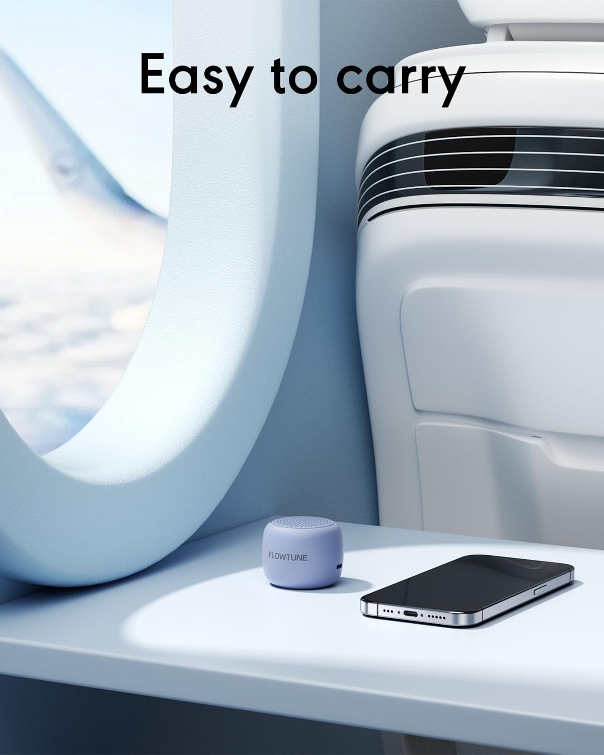 FLOWTUNE Sound Machine White Noise Machine for Baby Adults, 18 Non-looping Sounds, Timer, Memory Function, Portable Sleep Sound Therapy Gift (Mint Green)