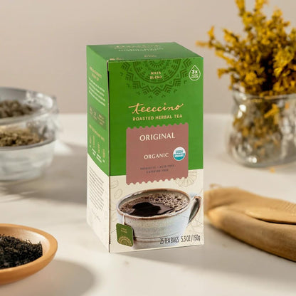 Teeccino Herbal Tea Sampler Assortment - 12 Tea Bags - Maca Chocolaté, French Roast, Hazelnut, Vanilla Nut - Roasted Caffeine Free Herbal Tea, Prebiotic for Natural Energy