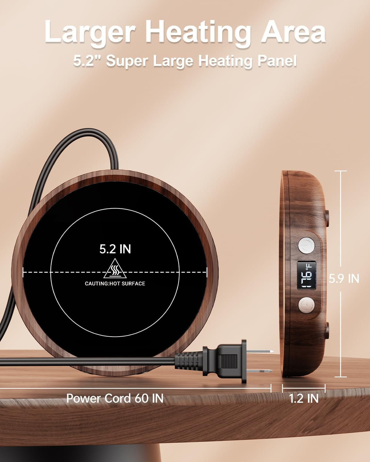 SWEETFULL Mug Warmer for Desk, Coffee Cup Warmer with Timer - Black