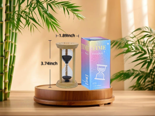 Mini Wooden Sand Timers,100% Bamboo Hourglass Sand Timers 1Min Sandglass Timer for Toothbrush Timer Games Classroom Home Office Cooking(Blue+1Min)