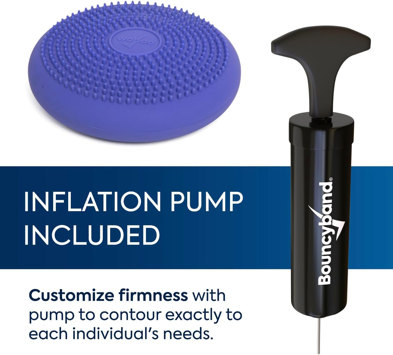 Bouncyband – Wiggle Seat – Purple, 13” D – Large Sensory Cushion for Kids Ages 6-18+ – Promotes Active Learning, Improves Student Productivity, Includes Easy-Inflation Pump