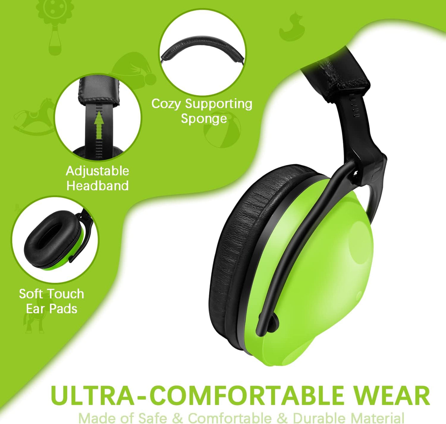 ZOHAN EM030 Kids Ear Protection, Noise Cancelling Headphones Ear Muffs for Autism Sensory, Safety Noise Reduction Hearing Protection for Monster Truck/Concerts/Fireworks/Air Shows