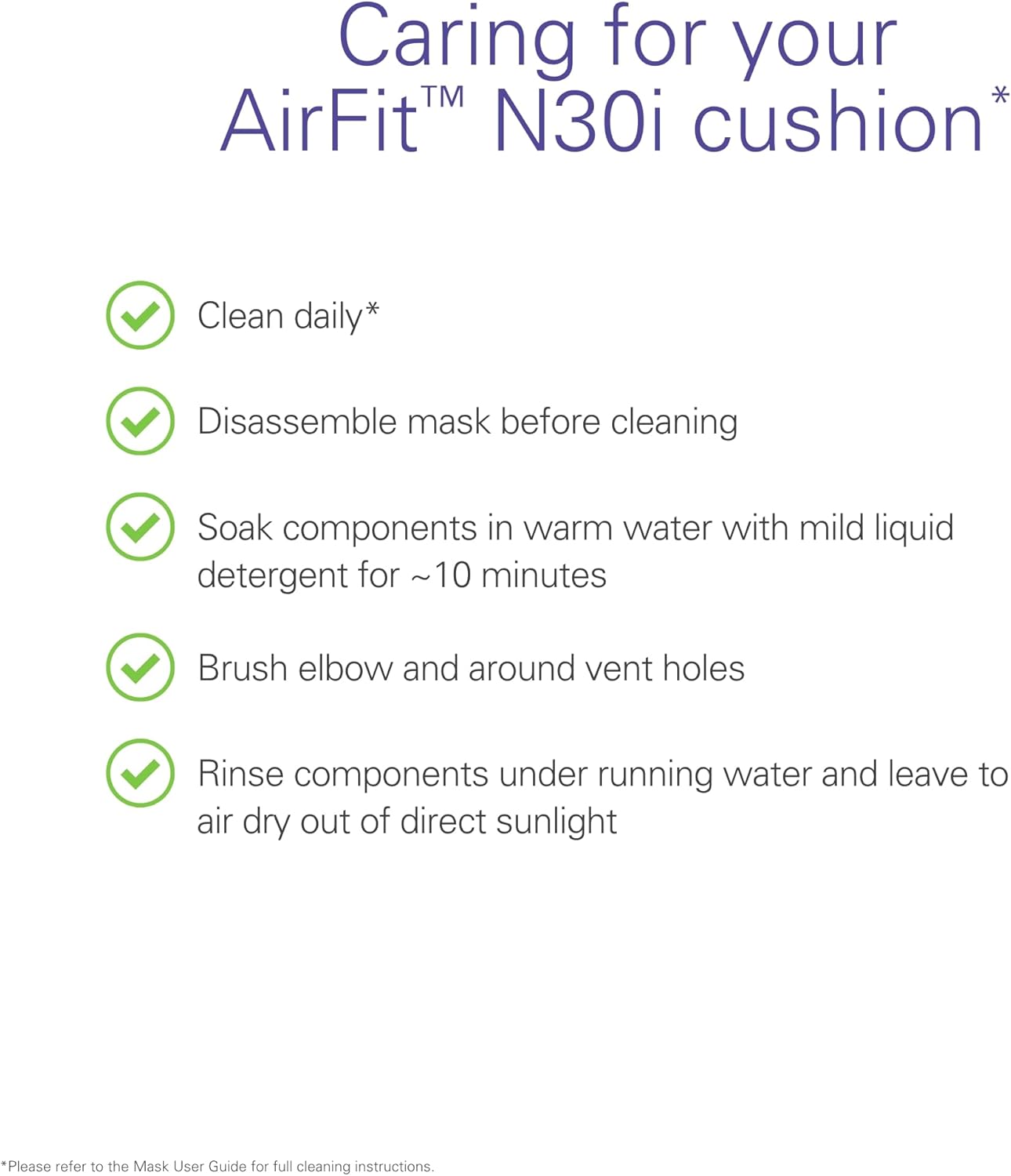 ResMed AirFit N30i Cushion - Nasal CPAP Mask Cushion Replacement - Soft Silicone - Quiet Venting - CPAP Supplies & Accessories - Medium. Frame System & Full Face Cushion are Not Included