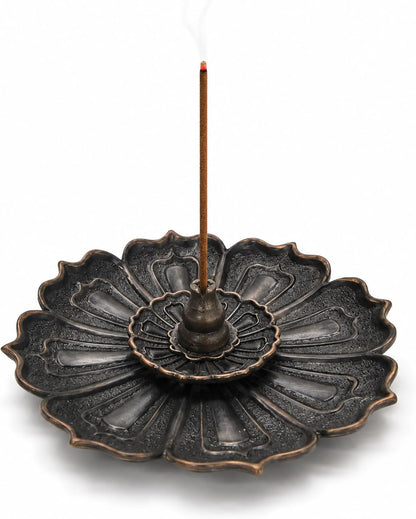 Incense Holder for Sticks, 3-in-1 Lotus and Gourd Incense Burner with Detachable Ash Catcher, Spiritual Japanese Decor for Yoga and Meditation