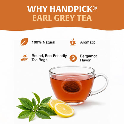 HANDPICK Earl Grey Black Teabags (100 Count)Flavored with Citrus & Bergamot