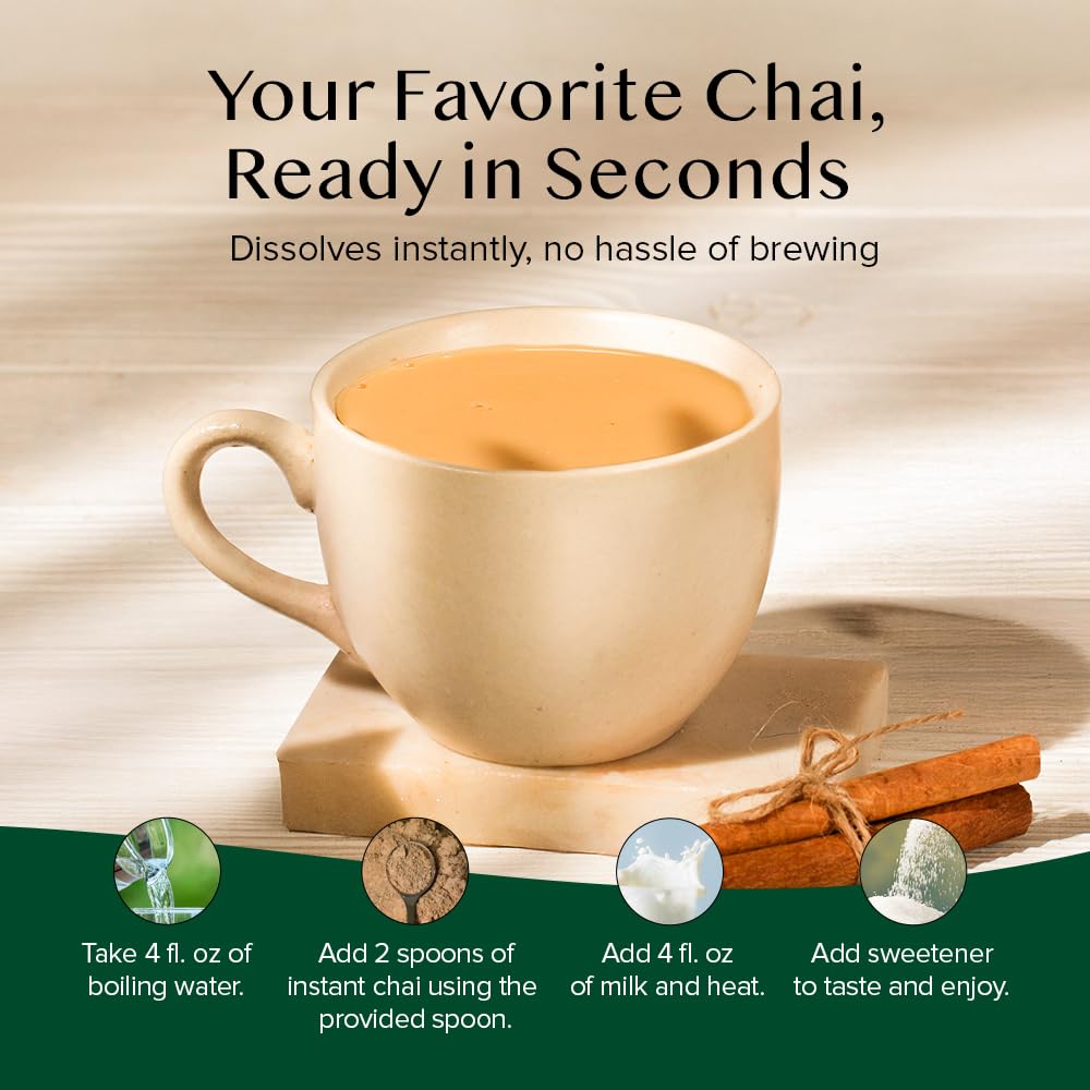 VAHDAM Instant Chai Latte(7.7oz|10 Sachets) Authentic Indian Chai Tea