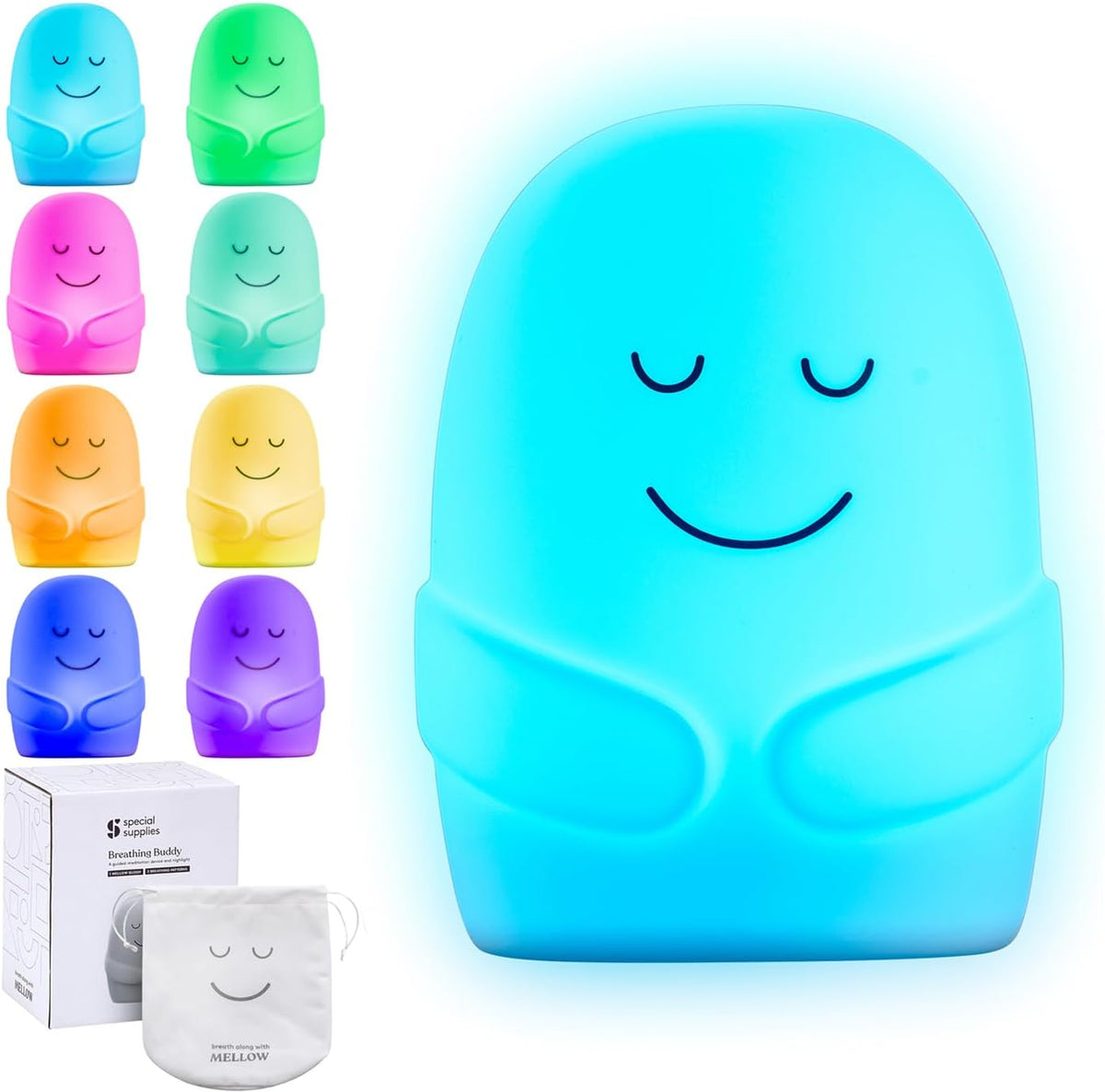 Special Supplies Mindfulness Guided Breathing Exercises, Nightlight Mode, Guided Daily Visual Relaxation and Restful Sleep for Kids or Adults, Color Changing Nightlight