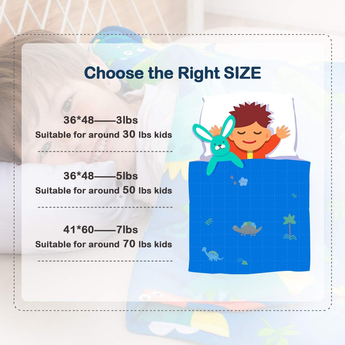 Sivio Weighted Lap Pad 2lbs, Cotton Weighted Blanket Sensory Weighted Lap Blanket Indoor Outdoor, 19 x 21 Inch, Blue Dinosaur