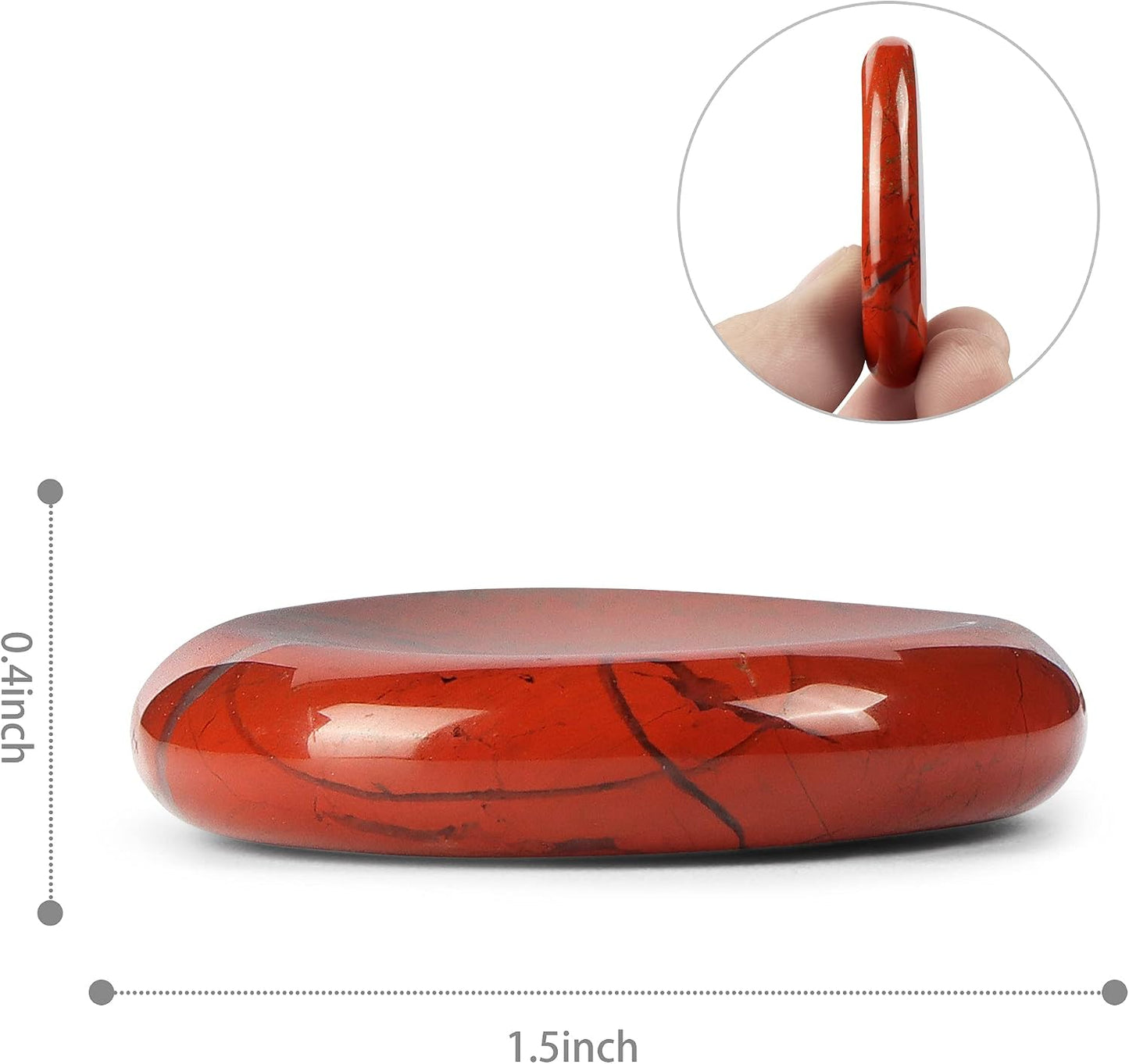 Artistone Moss Agate Crystal Chakra Thumb Worry Stone Teardrop Reiki Healing Stone Pocket Palm Stones for Anxiety Stress Relief Meditation Therapy Geometry Home Decor