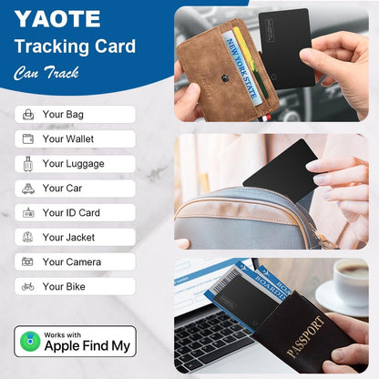 Apple MFi Certified Wallet Tracker, Works with Apple Find My, Rechargeable 0.07in Ultra-Slim Tracking Card, Item Locator for Wallet, Luggage, Passports, Purse (B1)