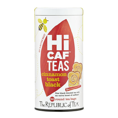 The Republic of Tea HiCAF Cinnamon Toast Black Tea, High Caffeine, 50 Count