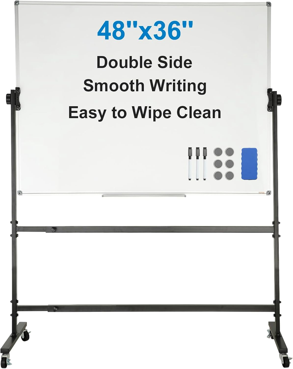 VEVOR Dry Erase Calendar for Wall, 36 x 24 Inches Whiteboard Calendar, Monthly Planner Magnetic Dry Erase Board, 1 Magnetic Erase & 2 Dry Erase Marker & Movable Tray for Restaurant Office Home School