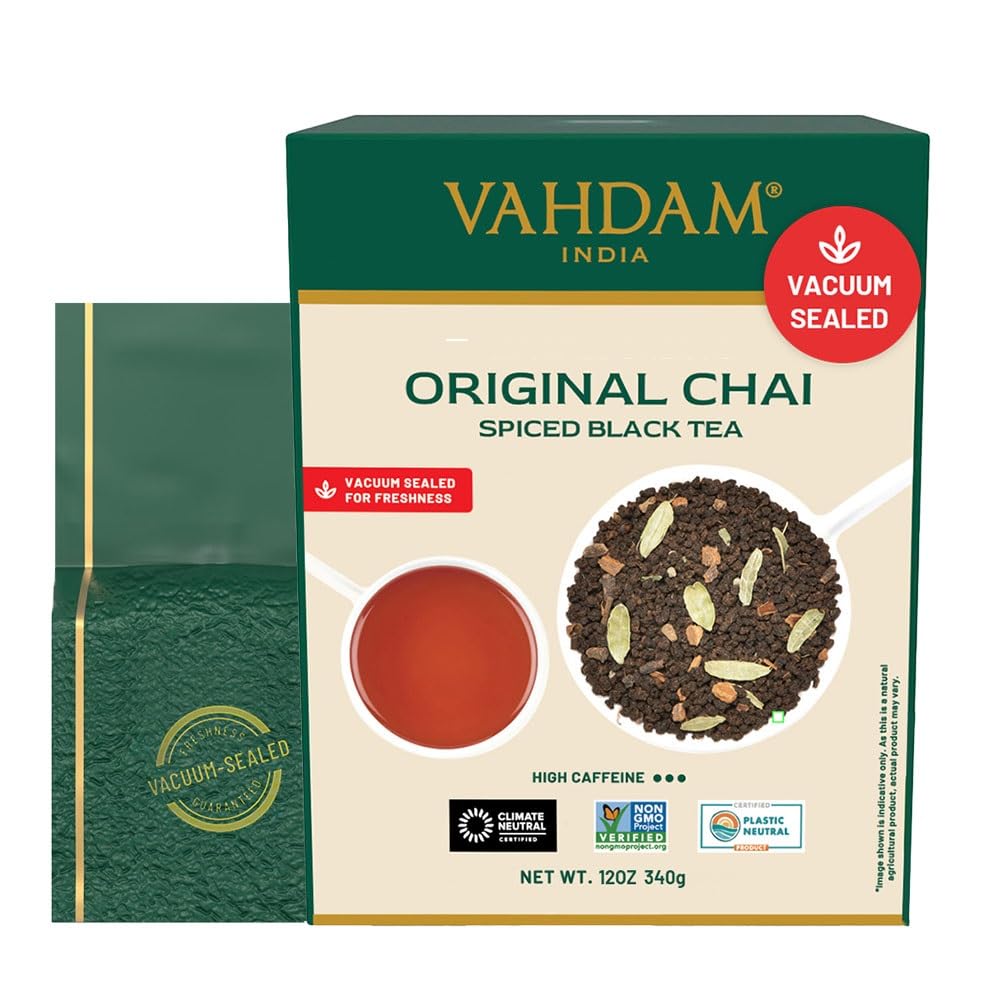 VAHDAM, Turmeric Ginger Herbal Tea (50+ Cups, 3.53oz) Caffeine Free | 100% Pure Herbal Blend - Savory & Spicy | Vacuum Sealed | Direct from Source