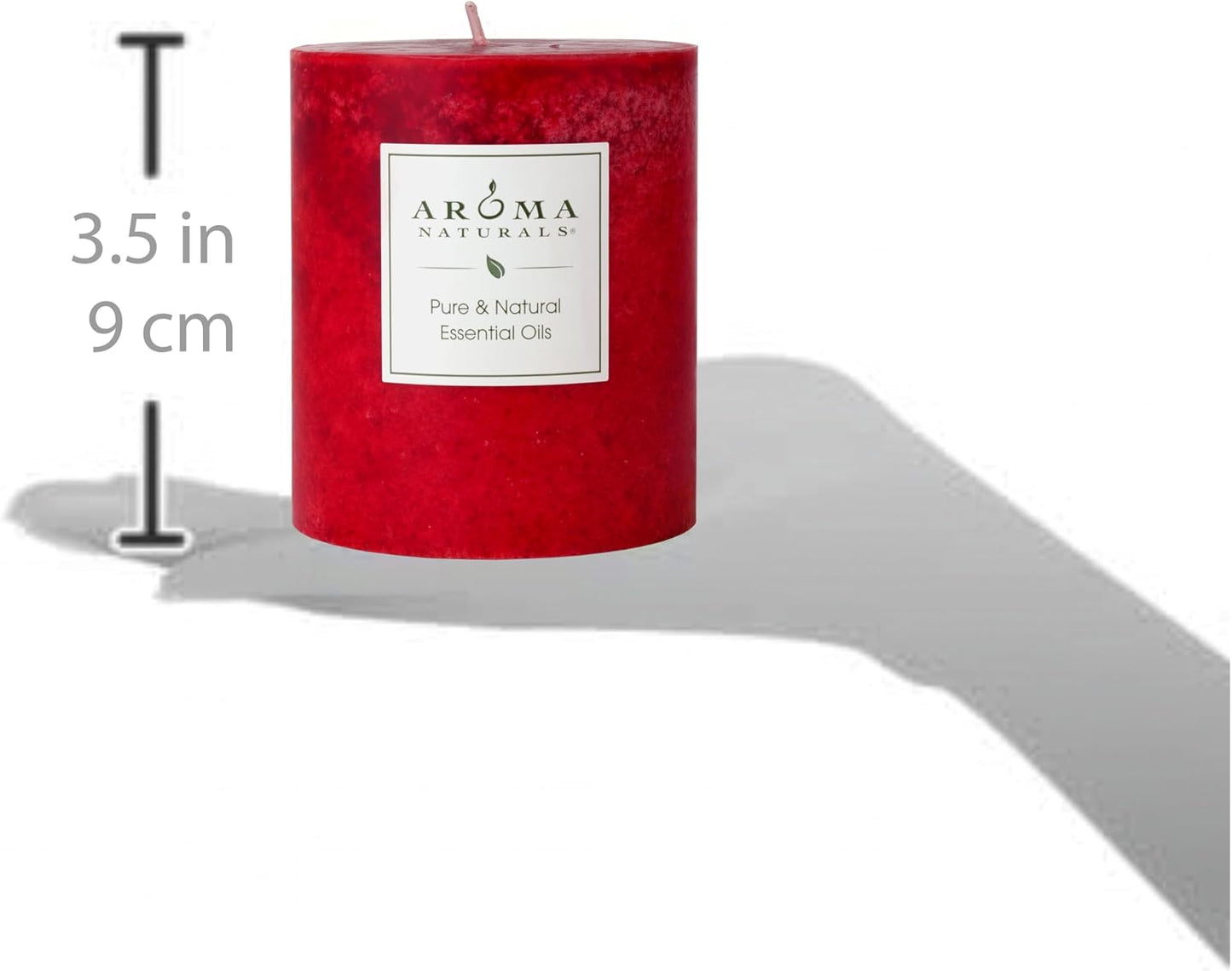 Aroma Naturals Essential Oil Orange and Lemongrass Scented Pillar Candle, Ambiance, 2.5 inch x 4 inch, Yellow