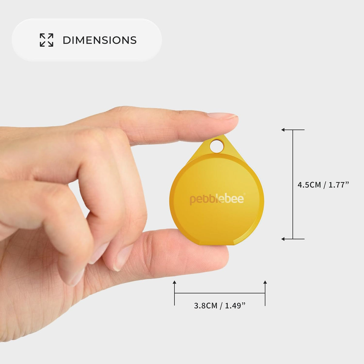 Pebblebee Clip 5 Bluetooth Tracker Tag for Keys & Bags, 130dB Siren