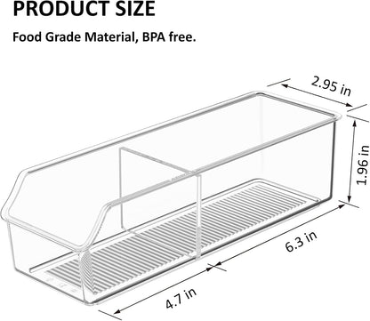 FUCDTEFC Tea Bag Organizer, Tea Bag Holder Box Storage Bin, Clear Tea Packet Plastic Drawer, Sugar Packet, Coffee, Condiment, Spice Bag Holder for Kitchen Cabinet, Countertop, Fridge