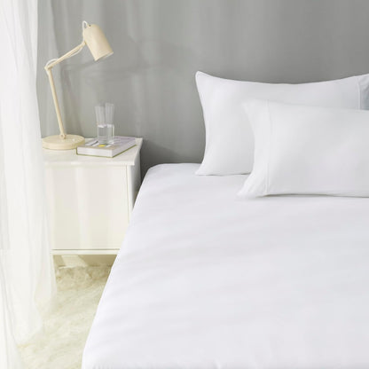 Amazon Basics Waterproof Mattress Protector, Fitted, Silent Protection, Twin, White