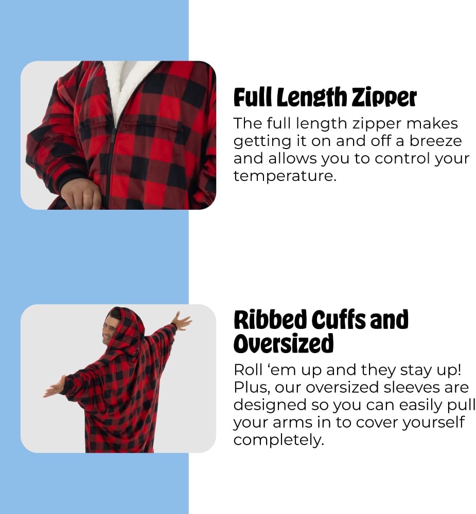 THE COMFY Original | From Shark Tank | Patented | Oversized Sherpa Wearable Blanket Hoodie| Gift for Women & Men | One Size