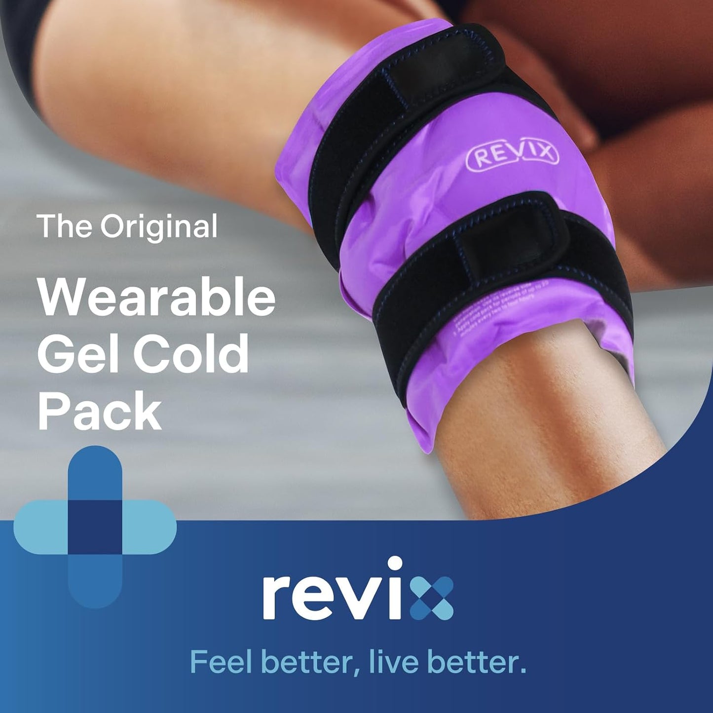 REVIX Ice Pack for Knee Pain Relief, Reusable Gel Ice Wrap for Leg Injuries, Swelling, Knee Replacement Surgery, Cold Compress Therapy for Arthritis, Meniscus Tear and ACL Blue