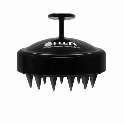 HEETA Scalp Massager Hair Growth, Soft Silicone Scalp Scrubber Shampoo Brush for Exfoliation, Dandruff Removal Head Massage Stress Relax, Wet & Dry Use for Thick Thin Curly Hair Care, Black