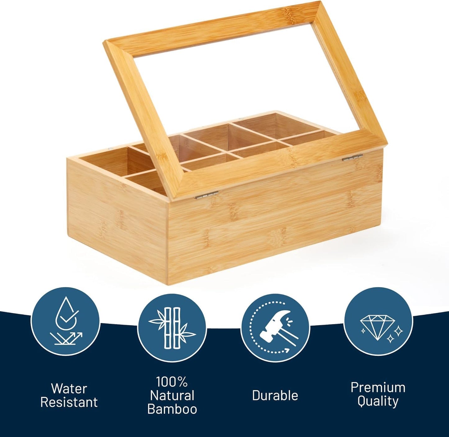 Twinings Tea Bag Sampler Variety with Walnut Wooden Organizer (60 Count) 40 Different Flavours, Gift for Tea Lovers: Women, Men, Mom, Dad, Family, Friends, Couples