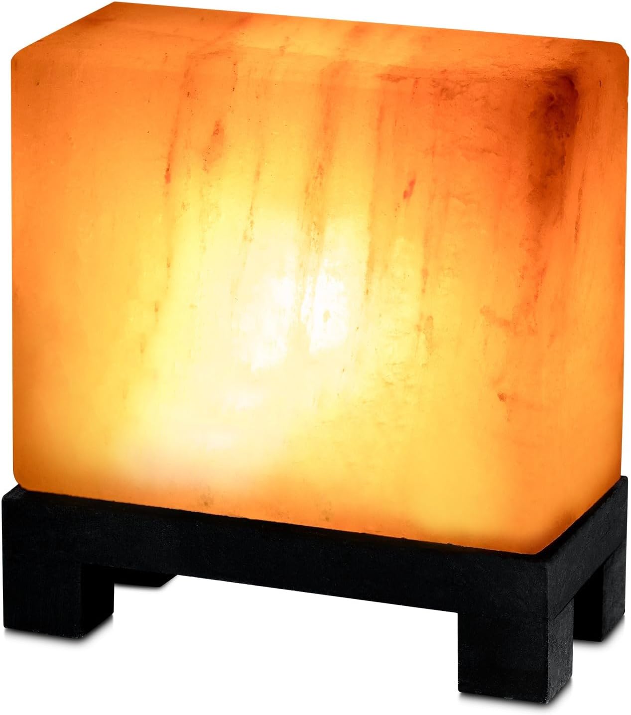 UMAID Himalayan Salt Lamp 8–10"(7–11 lb) Dimmable Pink Rock Salt Lamp with Wooden Base & Night Light Bulb, Spa Decor for Meditation Room, Massage Stones Ambiance, Desk & Bedroom,Gifts for Men & Women