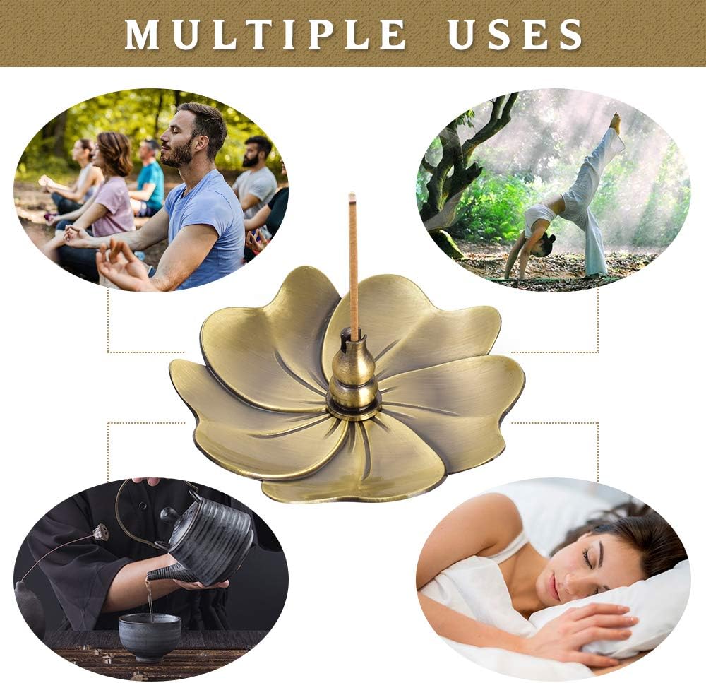 Incense Burner, Copper Incense Holder Cone Holder Gourd Incense Burner for Joss Stick, Tower Incense, Incense Coil (3 Styles)