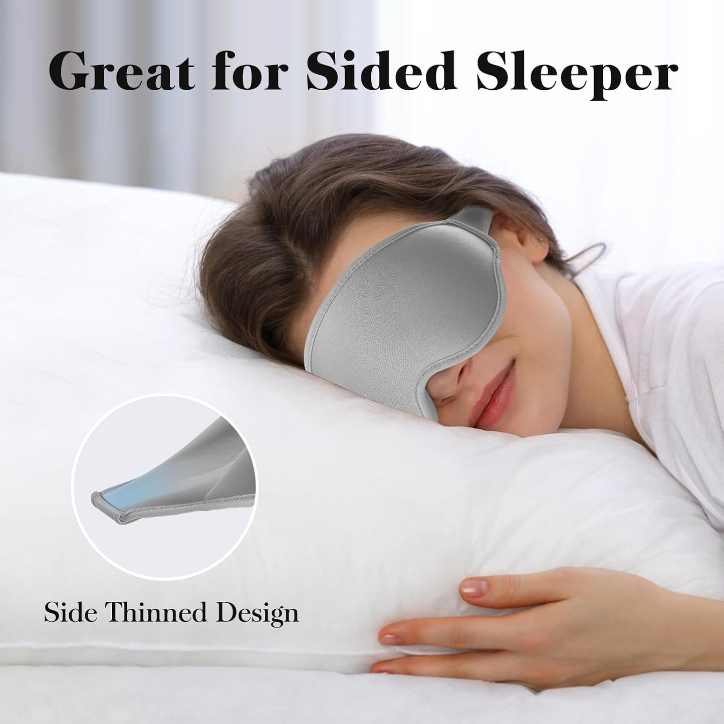 Fygrip 3D Eye Mask Sleep Mask for Men & Women, 100% Pressure-Free & Light Block-Out Eye Mask for Sleep with Easy Adjustable Strap, Night Eye Cover for Travel, Black