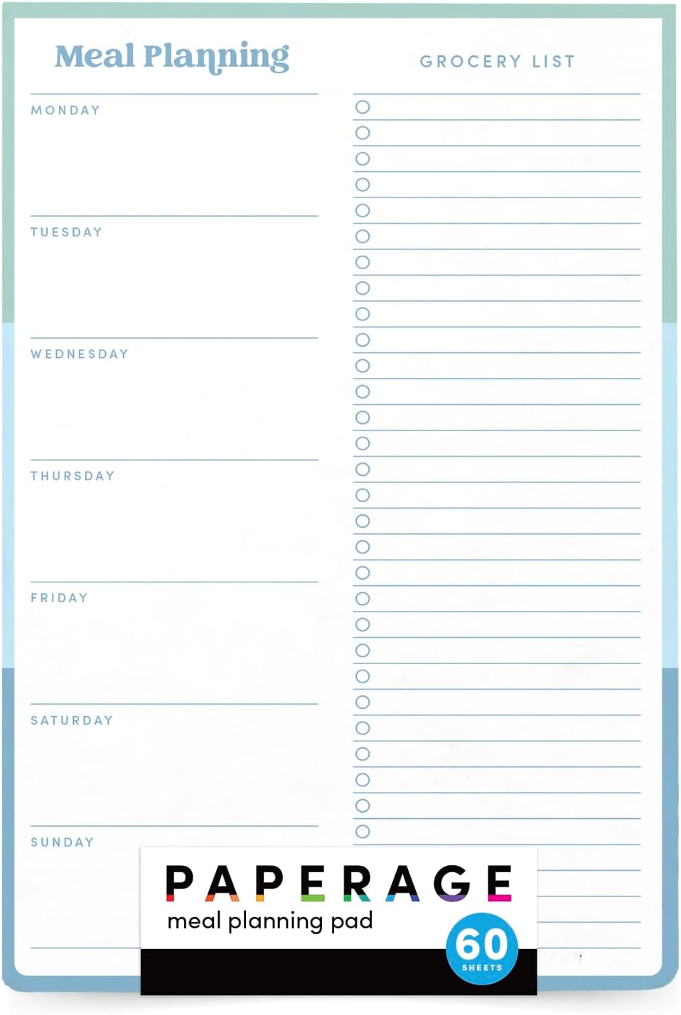 PAPERAGE To Do List Notepad, Daily To Do List Notebook, 60 Double-sided Tear-off Sheets, 1 Pack, 6.5" x 9.5", Undated Daily Planner Checklist for Office, School or Home (Pastel Rainbow Stripe)