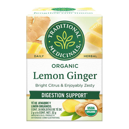 Traditional Medicinals Organic Lemon Ginger Tea, 1.13 Oz, 16 Count (Pack of 2)