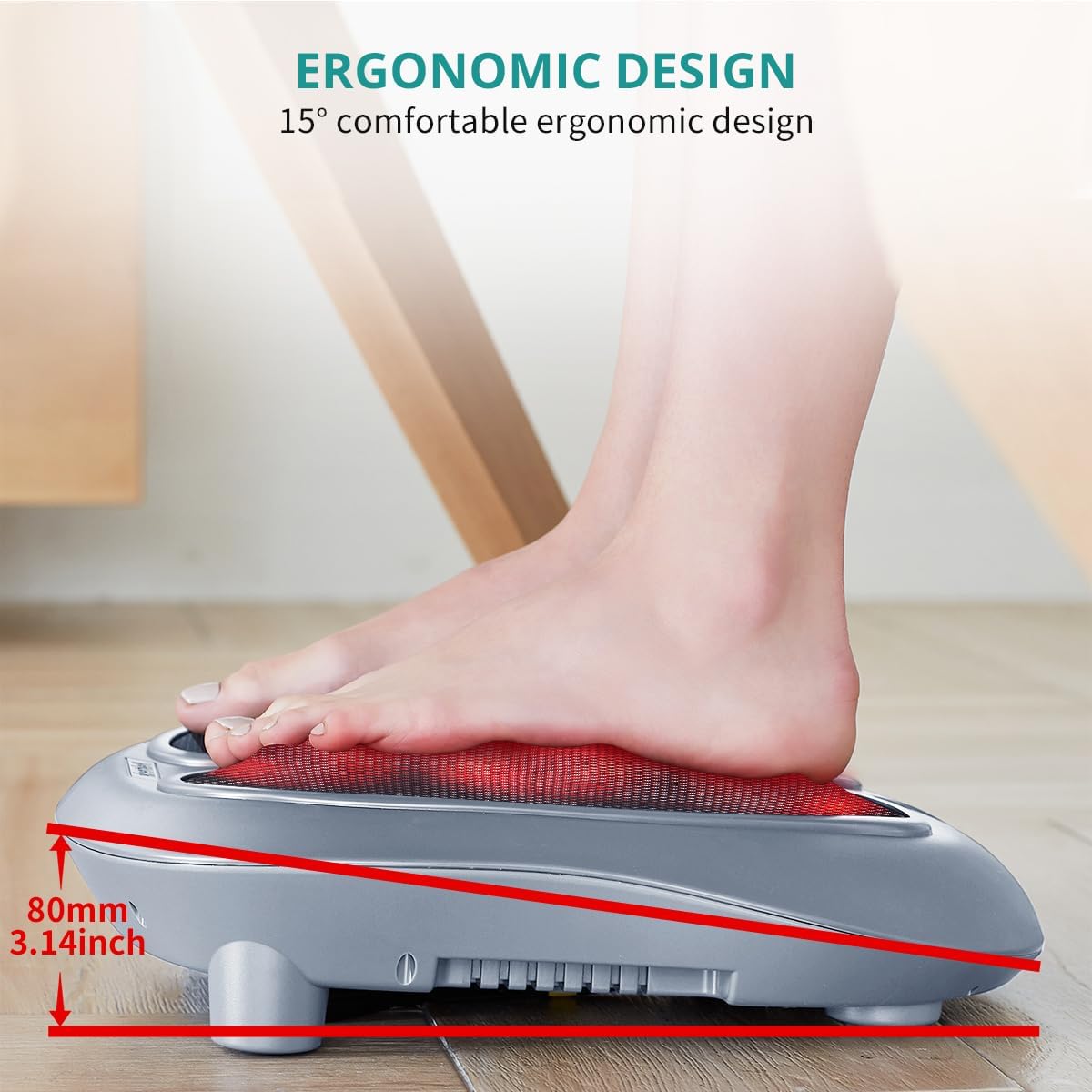 Nekteck Foot Massager with Heat, Shiatsu Heated Electric Kneading Foot Massager Machine for Neuropathy, Plantar Fasciitis, Feet Massage for Pain Relief, Circulation, Ideal Gifts for Man Woman Her Him