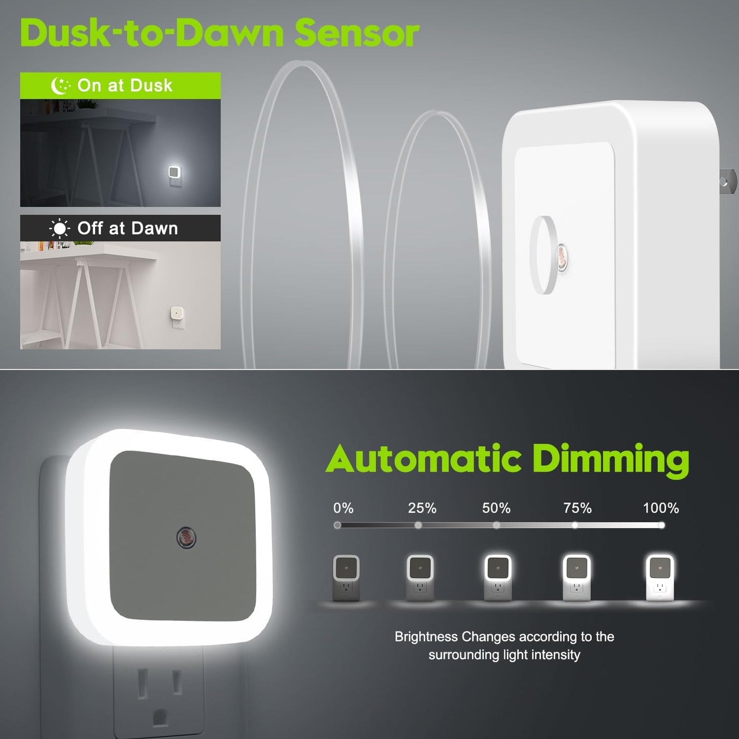 Sujeet Night Light, Night Lights Plug into Wall,Nightlight Plug in Night Light, Dusk to Dawn Night Lamp Led Night Lights for Adults Bedroom, Bathroom, Hallway (Amber)