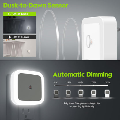 Sujeet Night Light, Night Lights Plug into Wall,Nightlight Plug in Night Light, Dusk to Dawn Night Lamp Led Night Lights for Adults Bedroom, Bathroom, Hallway (Amber)