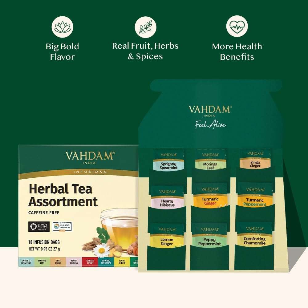 VAHDAM, Assorted Black Tea Loose Leaf Tea Gift Set (10 Flavors) Gift Ideas for Women & Men | Directly Sourced From Assam and Darjeeling | Resealable Ziplock Pouch