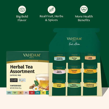 VAHDAM, Assorted Black Tea Loose Leaf Tea Gift Set (10 Flavors) Gift Ideas for Women & Men | Directly Sourced From Assam and Darjeeling | Resealable Ziplock Pouch
