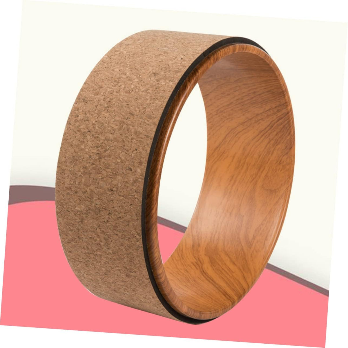 Natural Cork Yoga Wheel for Backbend Support Durable Roller for Deep Stretching Muscle Building Lightweight and Portable Yoga Exerciser