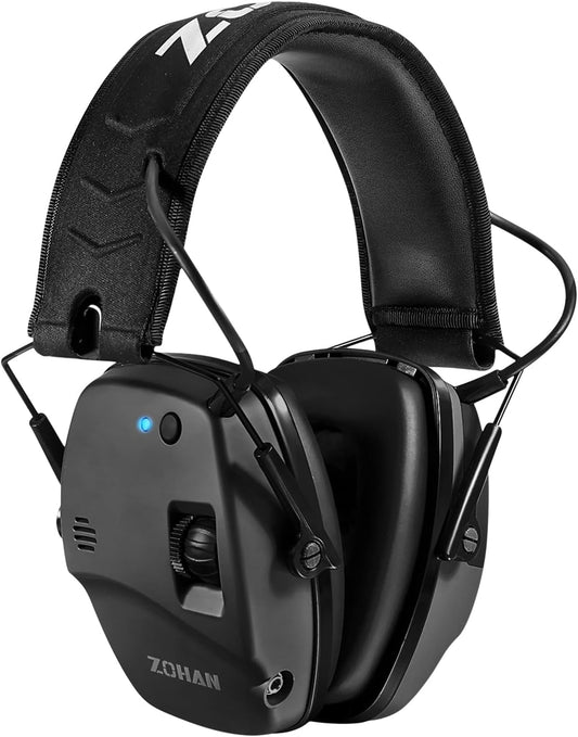 ZOHAN 035 Bluetooth 6.0 Shooting Ear Protection Earmuff, Active Noise Canceling, Hearing Protection with Sound Amplification (Green Bluetooth)