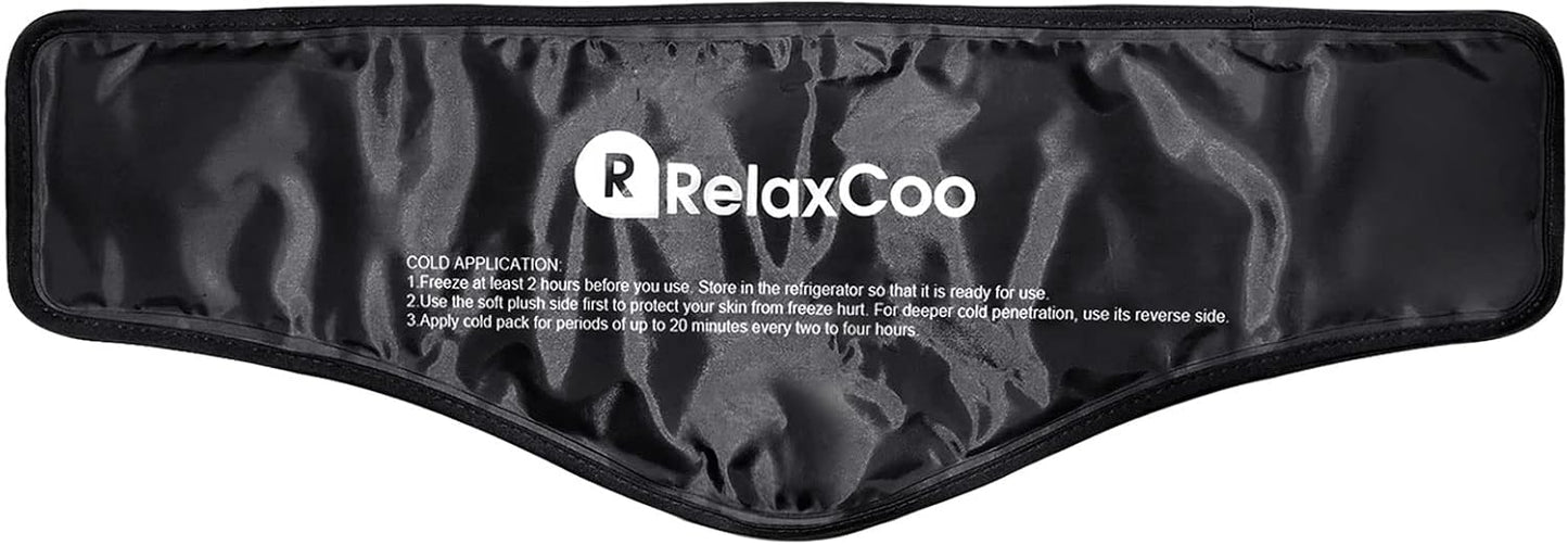 RelaxCoo Neck Ice Pack Wrap, Reusable Gel Ice Pack for Neck Shoulders, Cold Compress Therapy for Pain Relief, Injuries, Swelling, Bruises, Sprains, Inflammation and Cervical Surgery Recovery