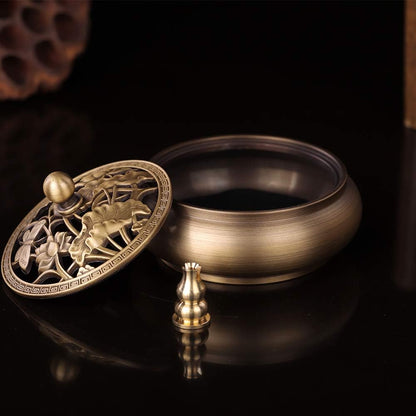 Incense Burner, Copper Incense Holder Cone Holder Gourd Incense Burner for Joss Stick, Tower Incense, Incense Coil (3 Styles)