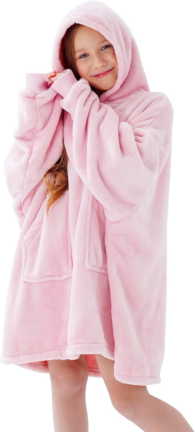 Aemicion Strawberry Blanket Hoodie,Oversized Sherpa Wearable Hooded Blanket,Warm Cozy Sweatshirt Gifts for Women Girls Adult